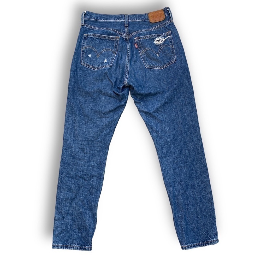 LEVI’S 501 Distressed Skinny Ankle Jeans Size 27 - Picture 2 of 8